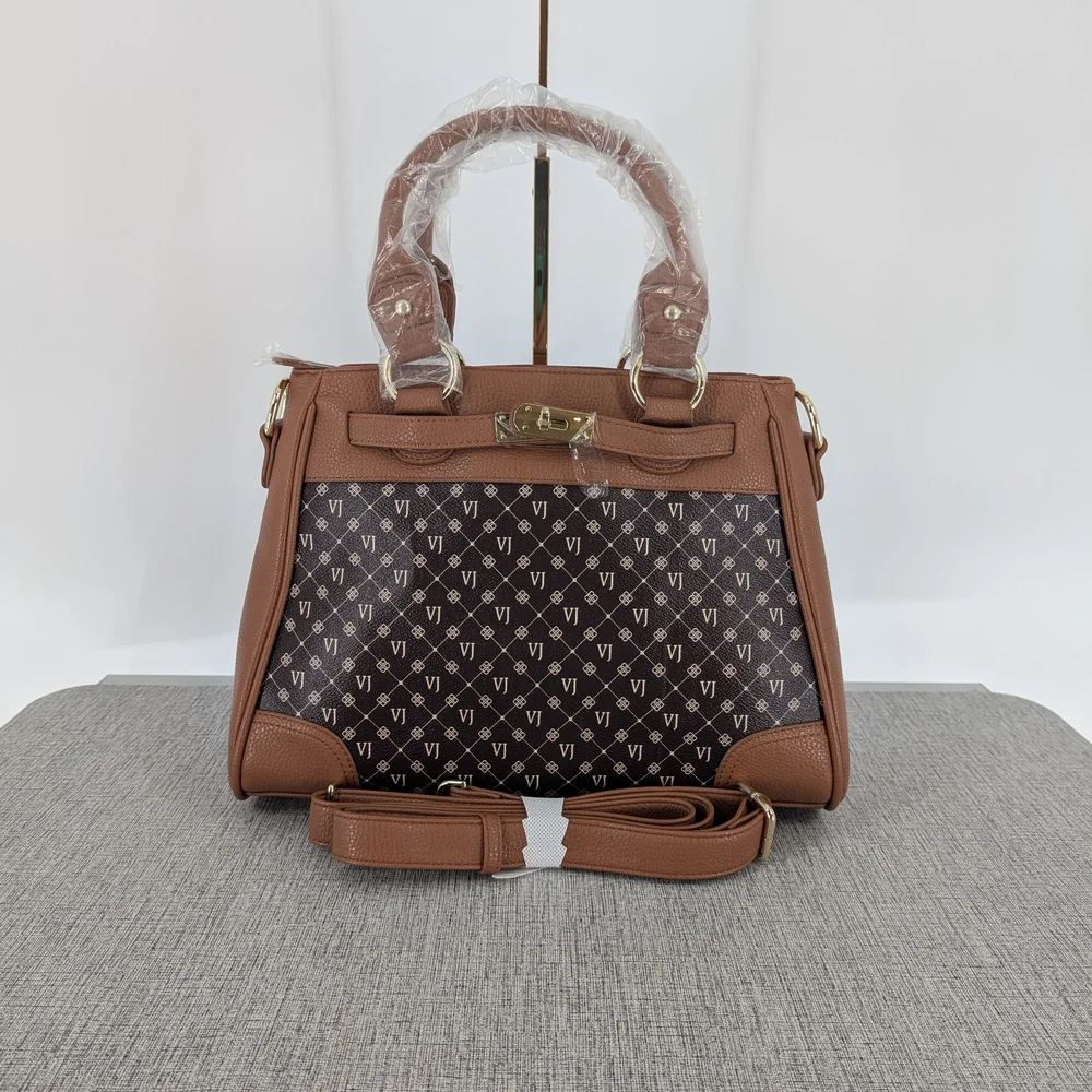 Elegant Brown and Black Satchel